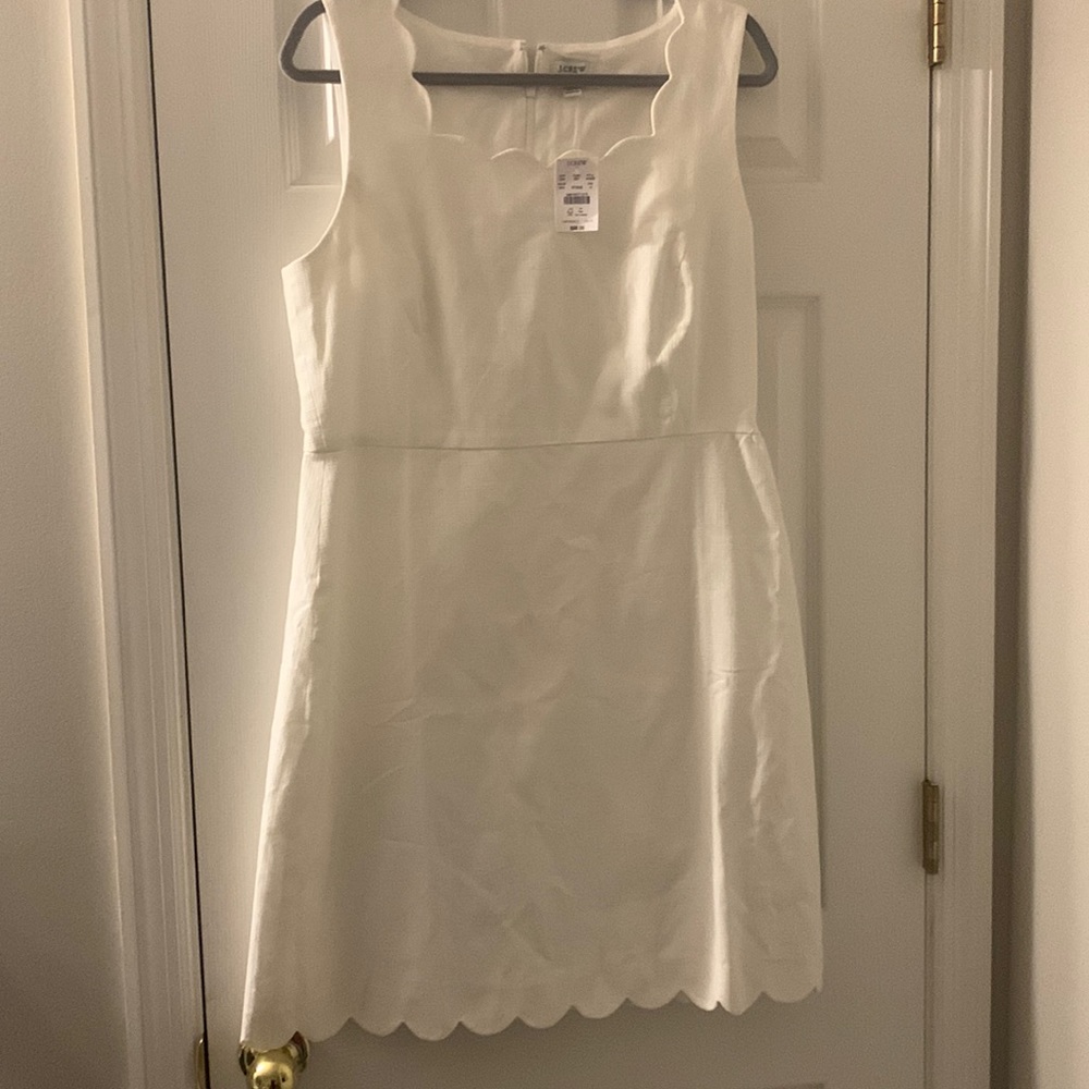 J Crew White basket weave sheath  dress